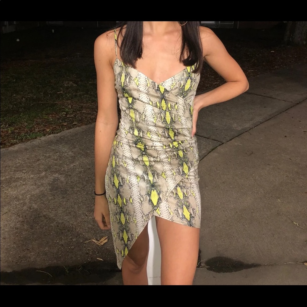 Snake skin tight short dress